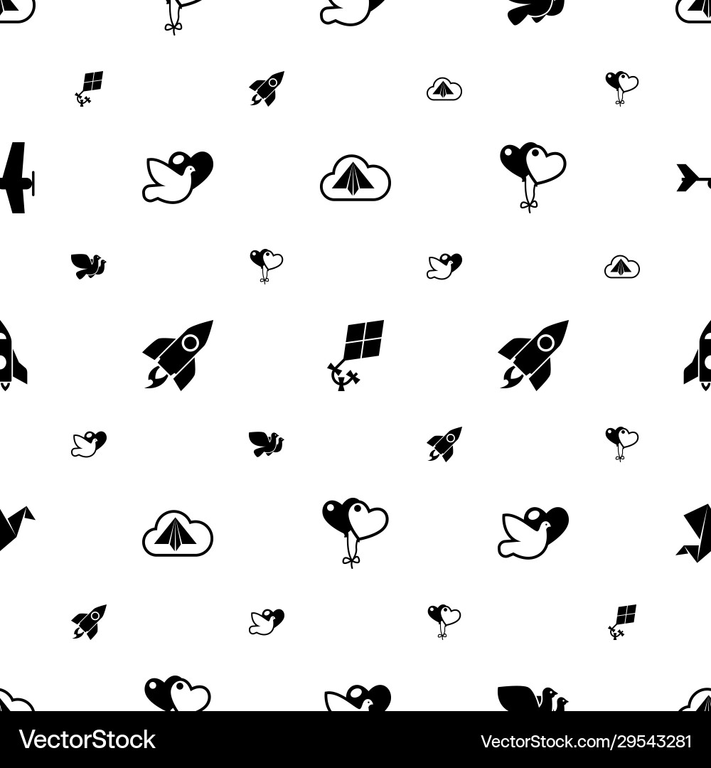 Fly icons pattern seamless included editable Vector Image