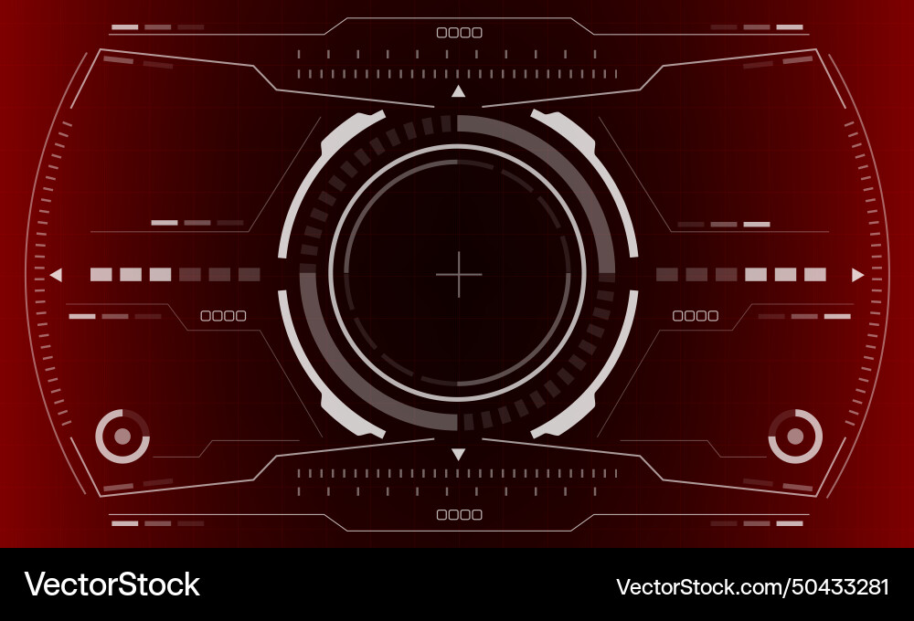 Hud sci-fi interface screen view white hexagon Hud sci-fi interface screen view white hexagon vector image