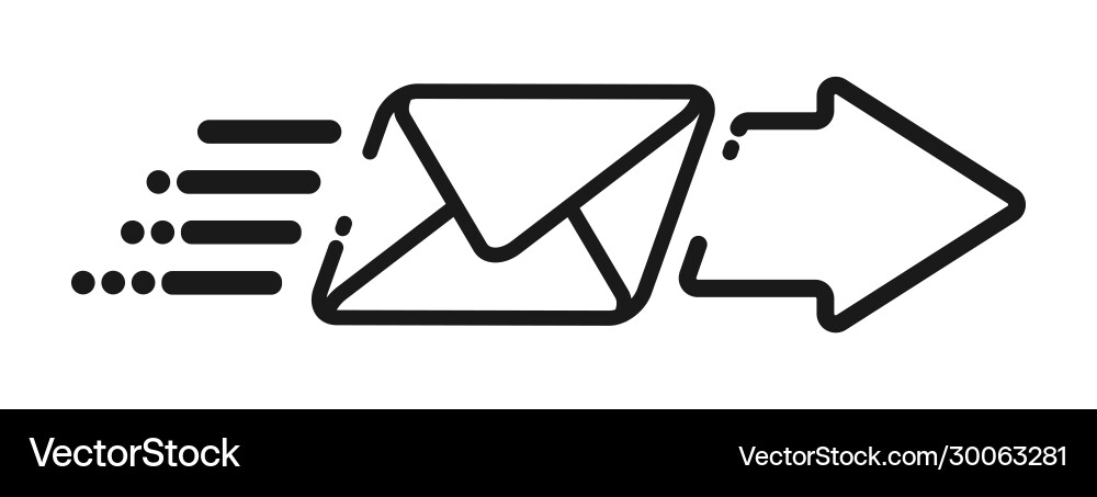Icon sent message empty outline simple Vector Image