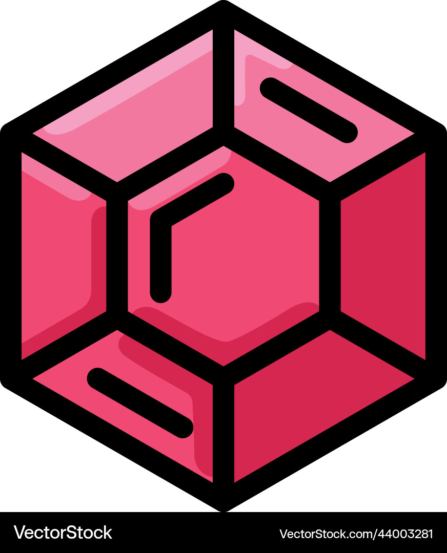 Isolated colored ruby videogame icon flat design vector image