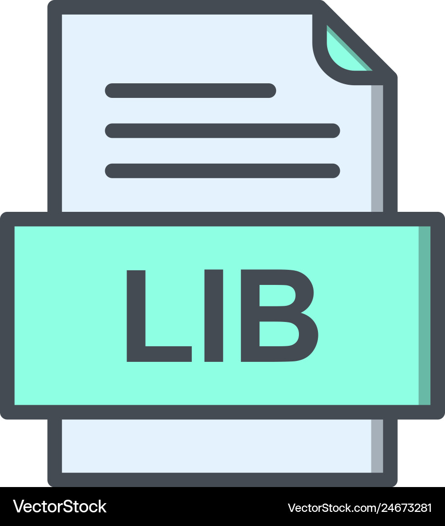 Lib file document icon vector image