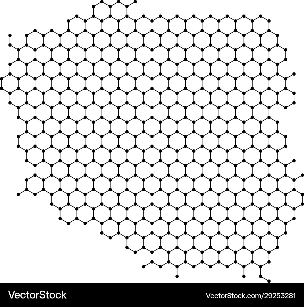 Poland map from abstract futuristic hexagonal Poland map from abstract futuristic hexagonal vector image