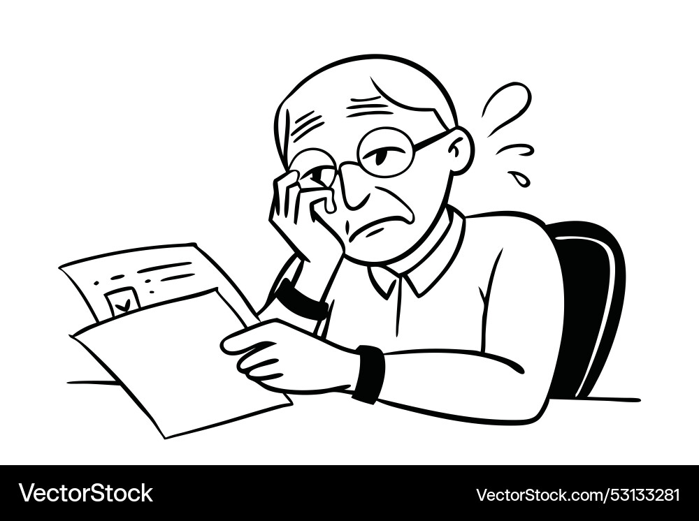 Problems with accounts and documents pensive Problems with accounts and documents pensive Vector Image