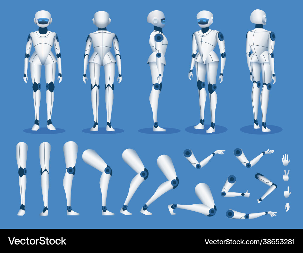Robot android character futuristic cyborg Robot android character futuristic cyborg vector image