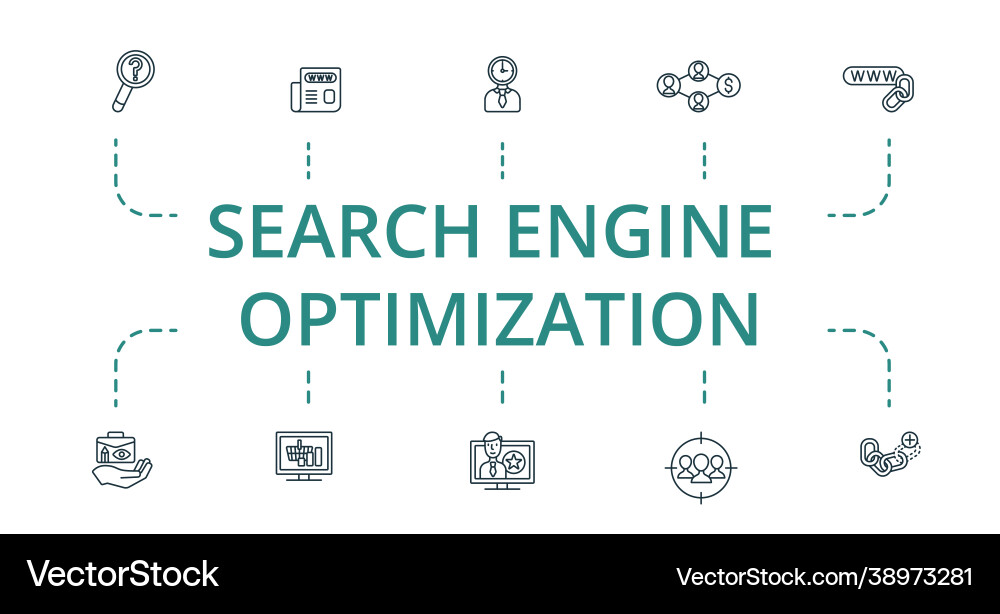 Search engine optimization icon set contains Search engine optimization icon set contains Vector Image