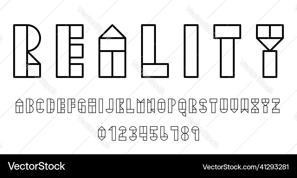 Set of alphabets font letters and numbers vector image