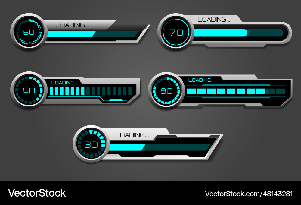 Set von hud moderne Lade Fortschrittsbars Benutzer Set von hud moderne Lade Fortschrittsbars Benutzer vektorbild