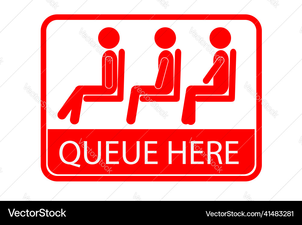 Simple queue sign isolated on white Vector Image