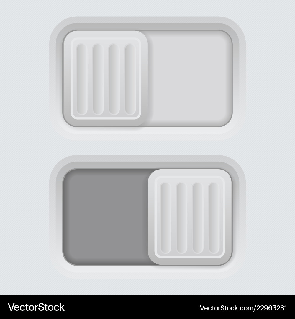 Slider gray 3d push buttons Vector Image