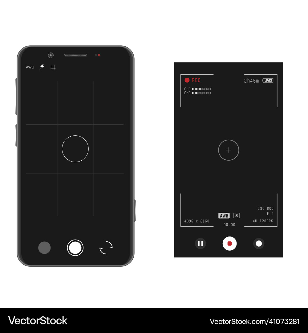 Smartphone with camera overlay app Vector Image