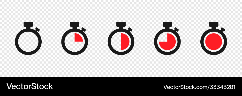 Timer icons on transparent background set Timer icons on transparent background set vector image