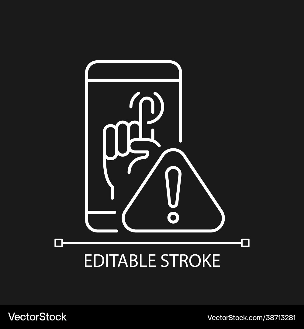 Touch display not working white linear icon Vector Image