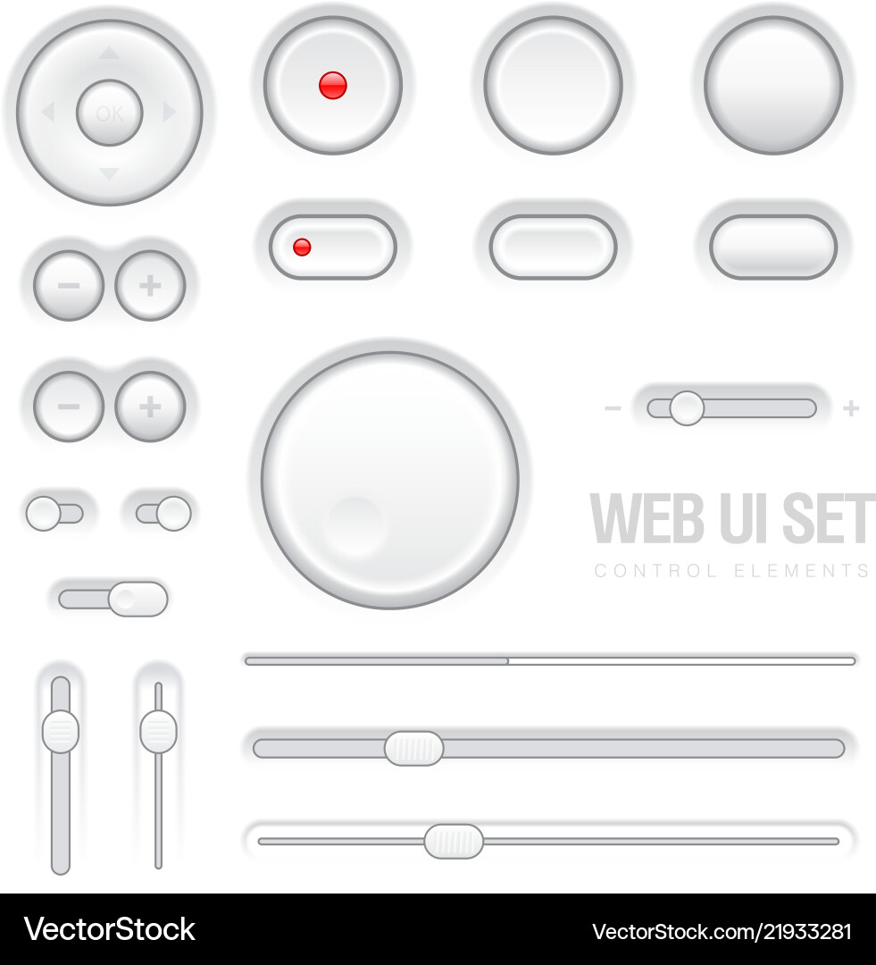 Web ui elements design light gray Web ui elements design light gray vector image