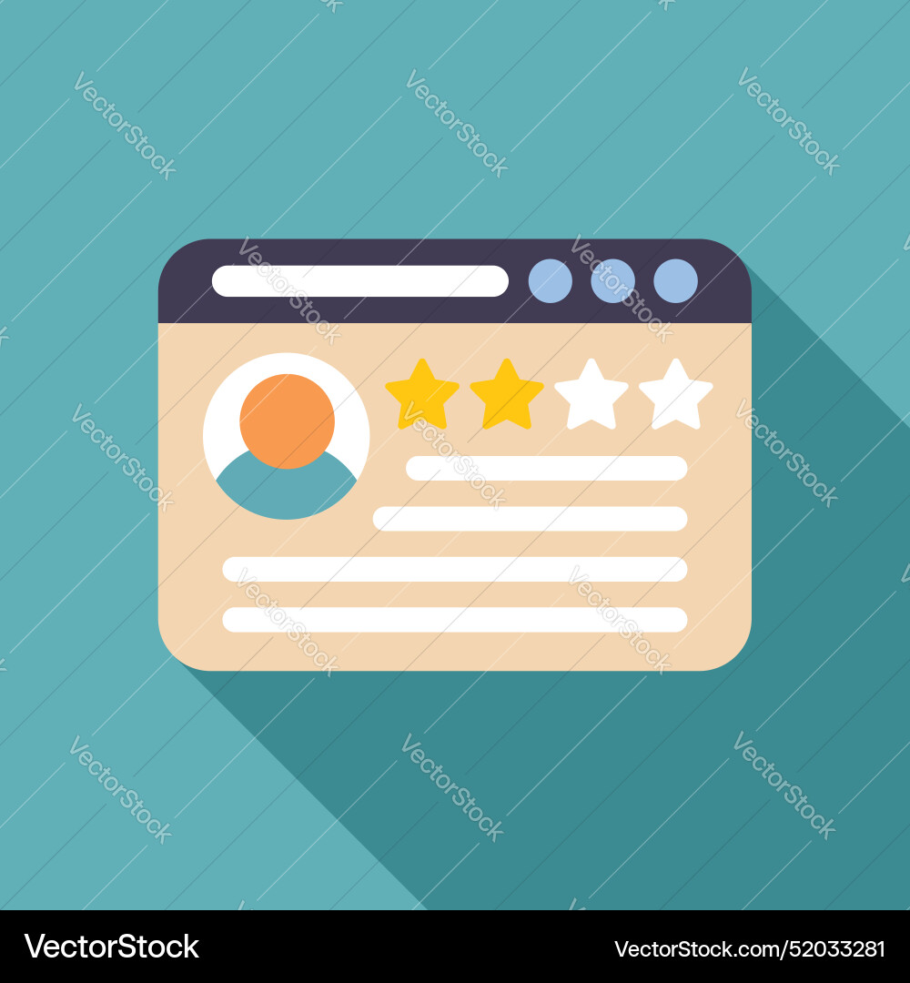 Website rating user experience with star review Website rating user experience with star review vector image