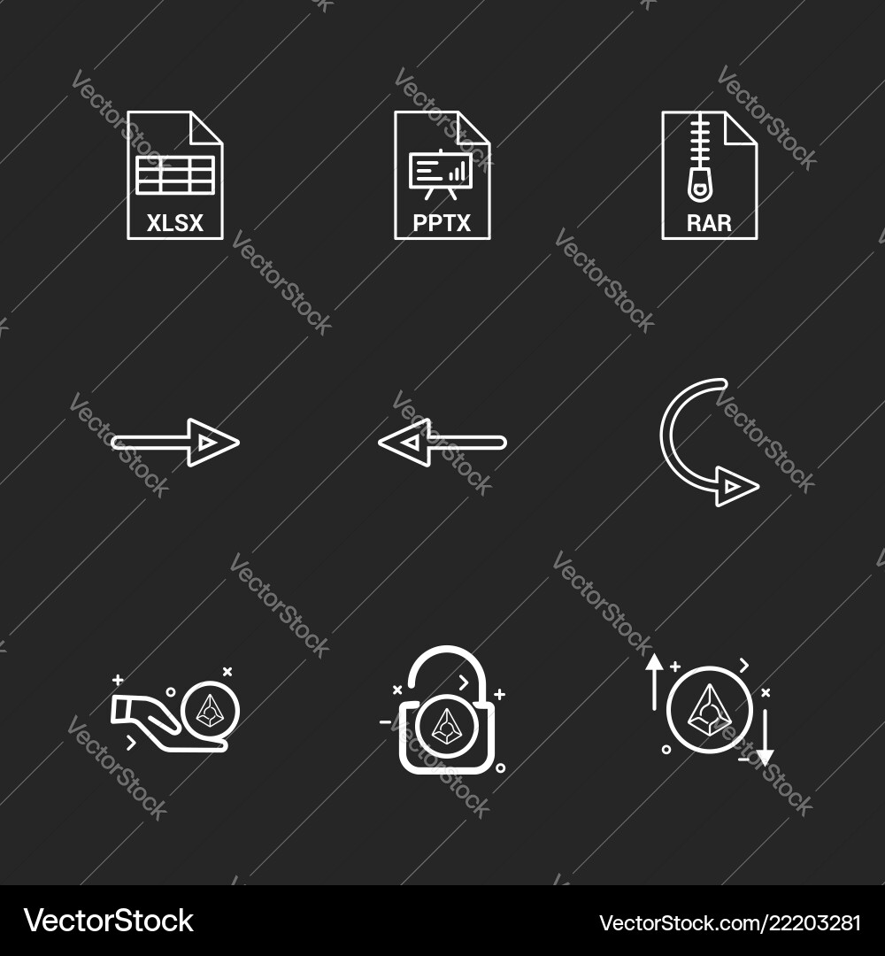 Xlsx excel pptx power point rar compressed vector image