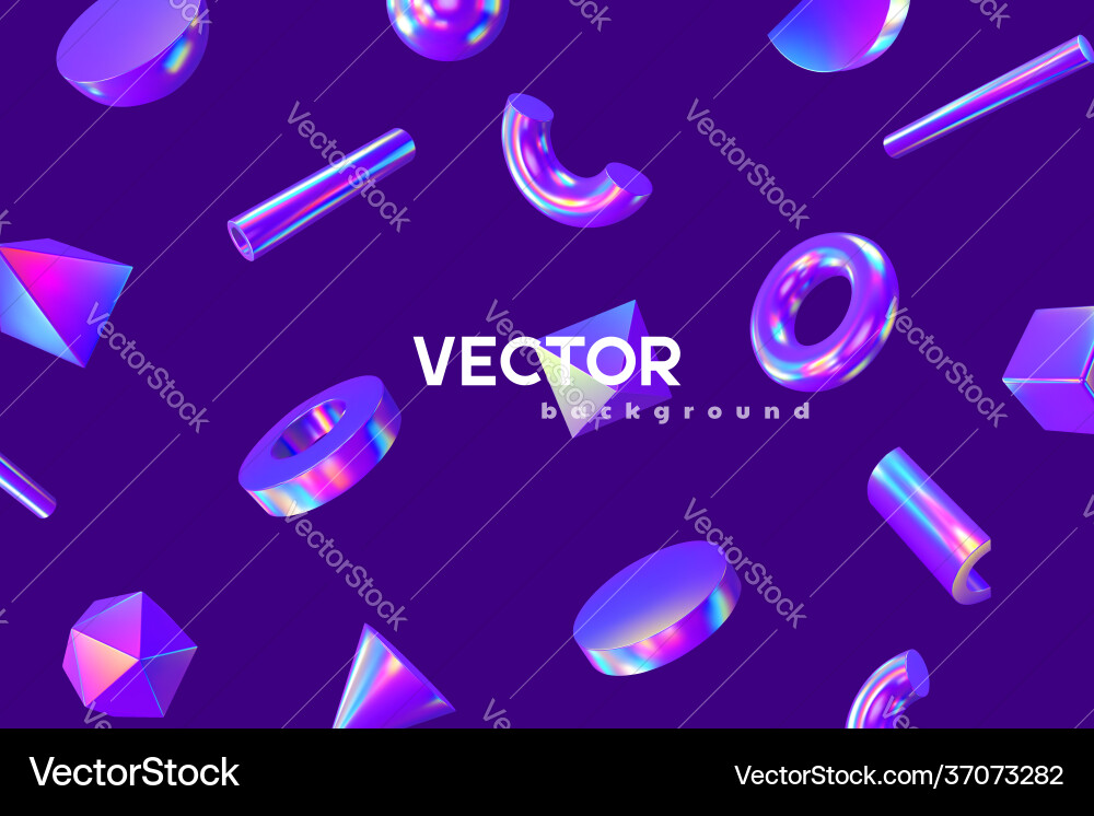 3d render primitives background 3d render primitives background vector image
