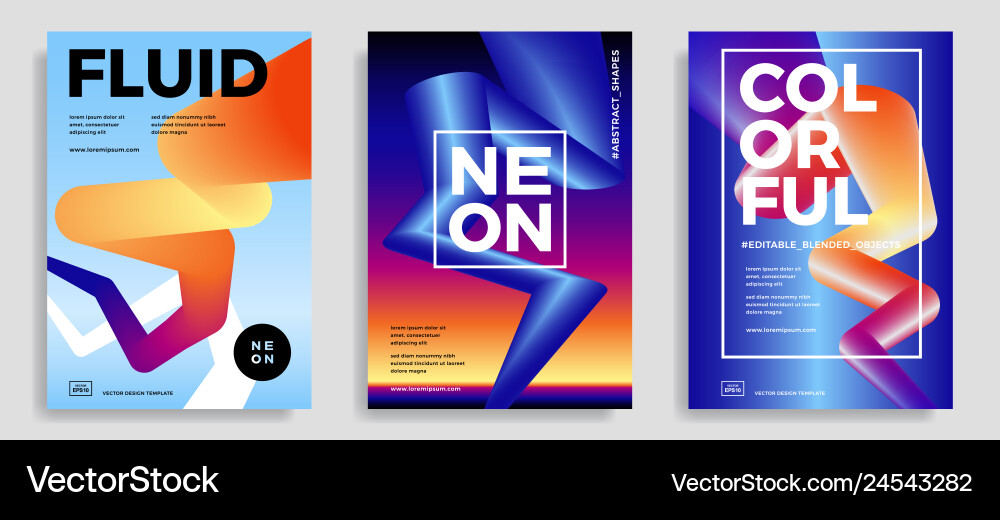 Abstract design templates with 3d flow shapes vector image