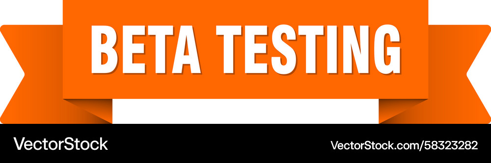 Beta testing ribbon isolated on transparent Vector Image