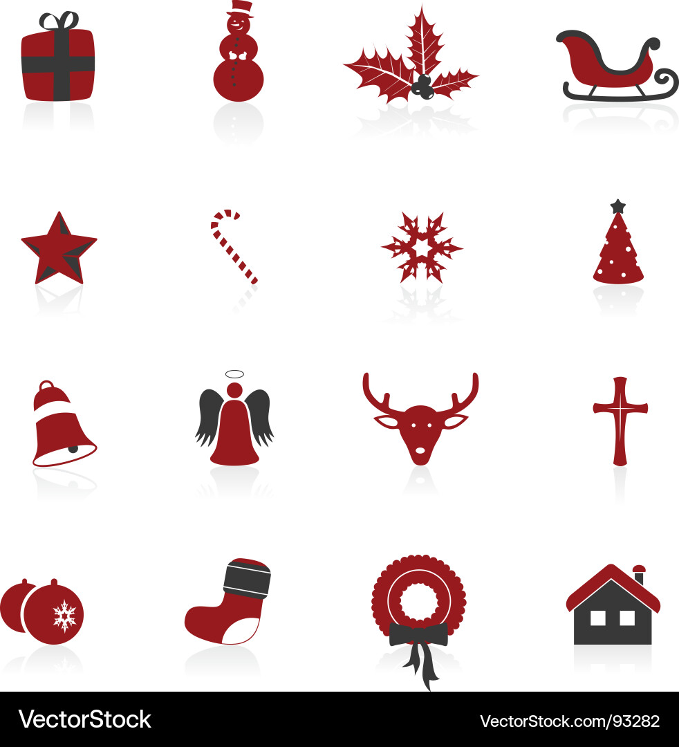 Christmas Icon Set Vector Image