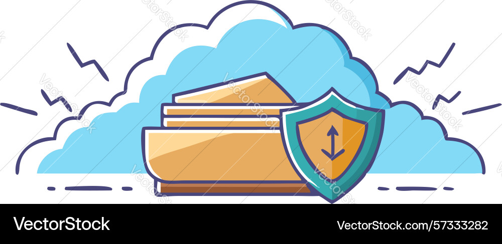 Cloud computing security and data protection vector image