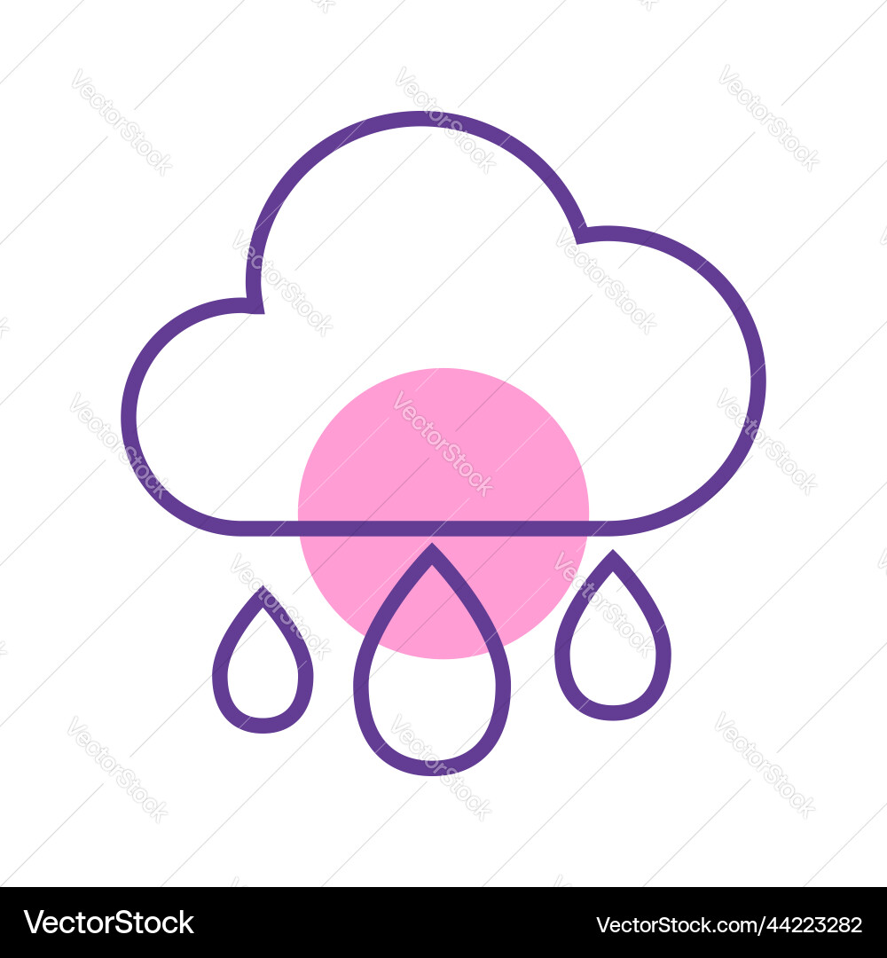 Colorful rain in clouds outline Vector Image
