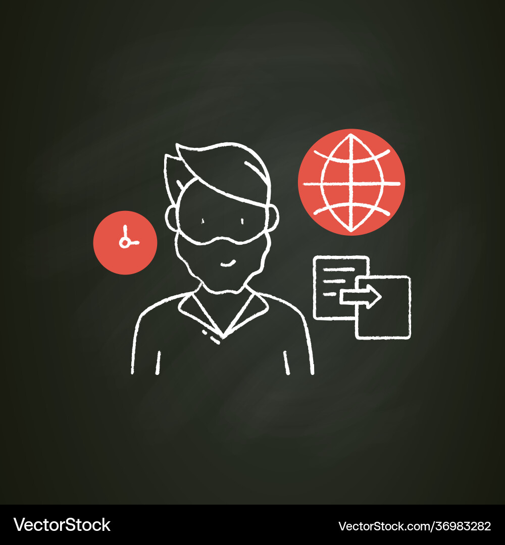 Data duplication chalk icon Data duplication chalk icon vector image