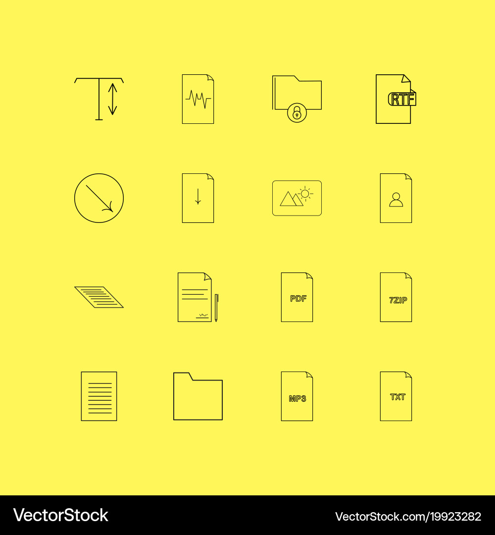 Dateien und Ordner lineare Icon setzen einfache Umriss vektorbild