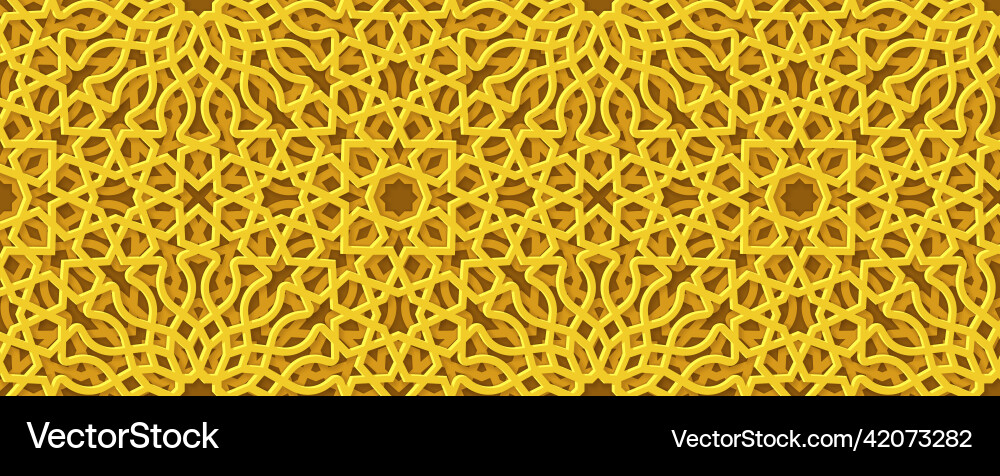 Goldener Hintergrund mit 3d Muster in islamic Goldener Hintergrund mit 3d Muster in islamic vektorbild