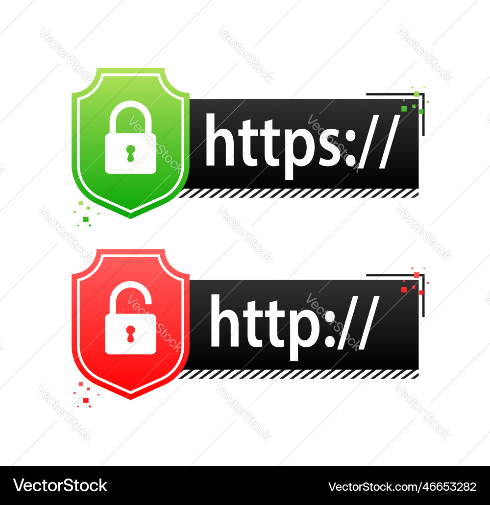 Http vs https protocols understanding Http vs https protocols understanding vector image