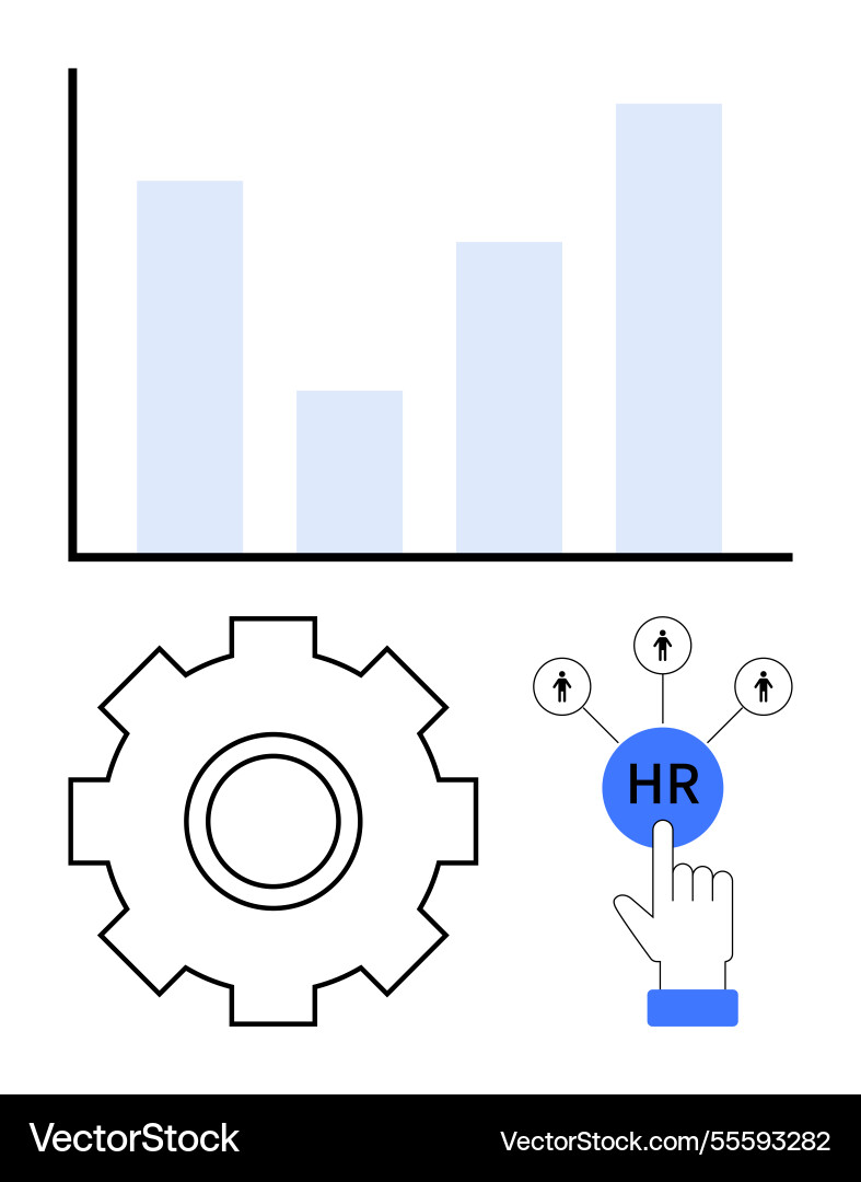 Human resources management automation with data Human resources management automation with data vector image