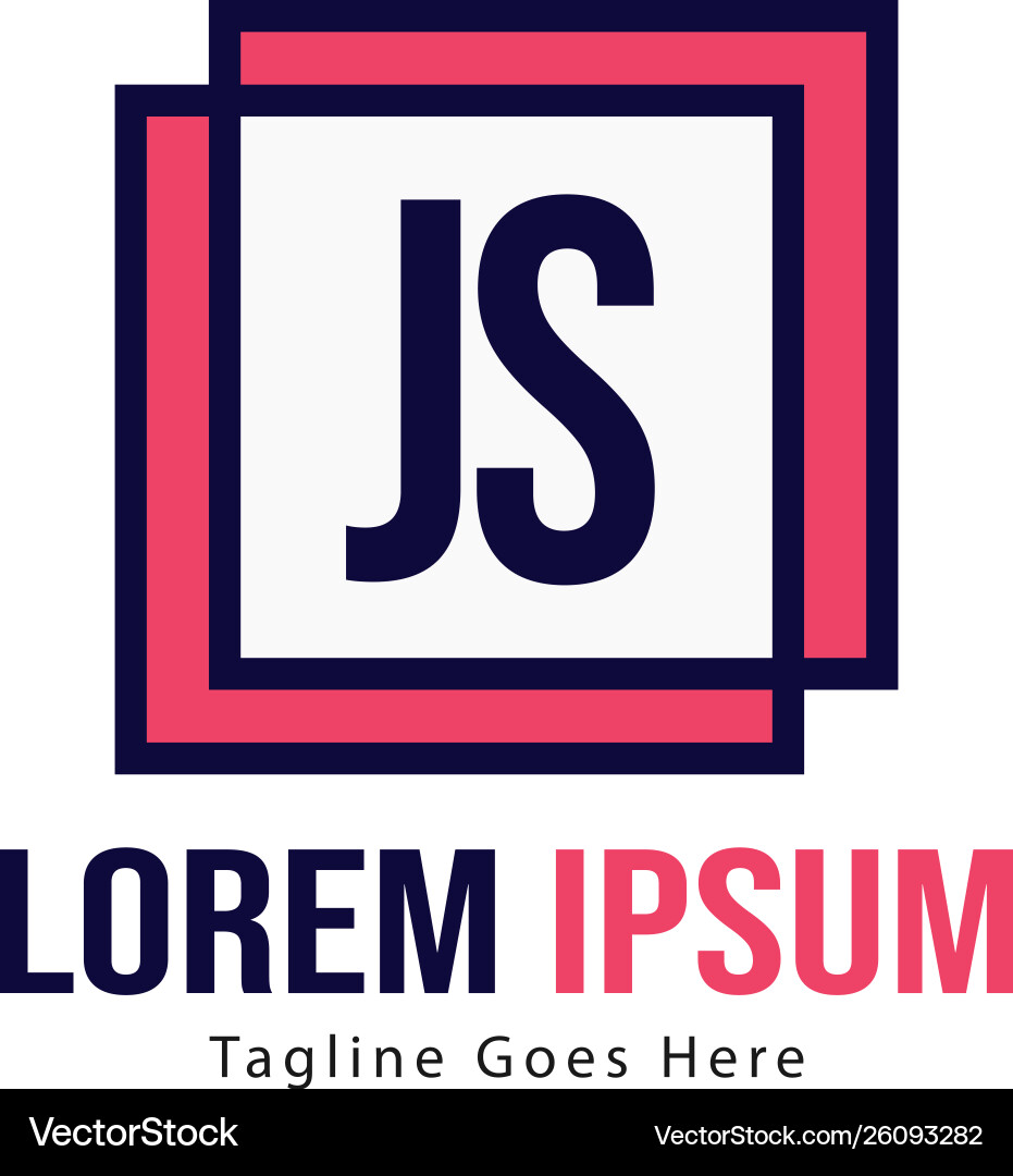 Initial js logo template with modern frame Initial js logo template with modern frame Vector Image