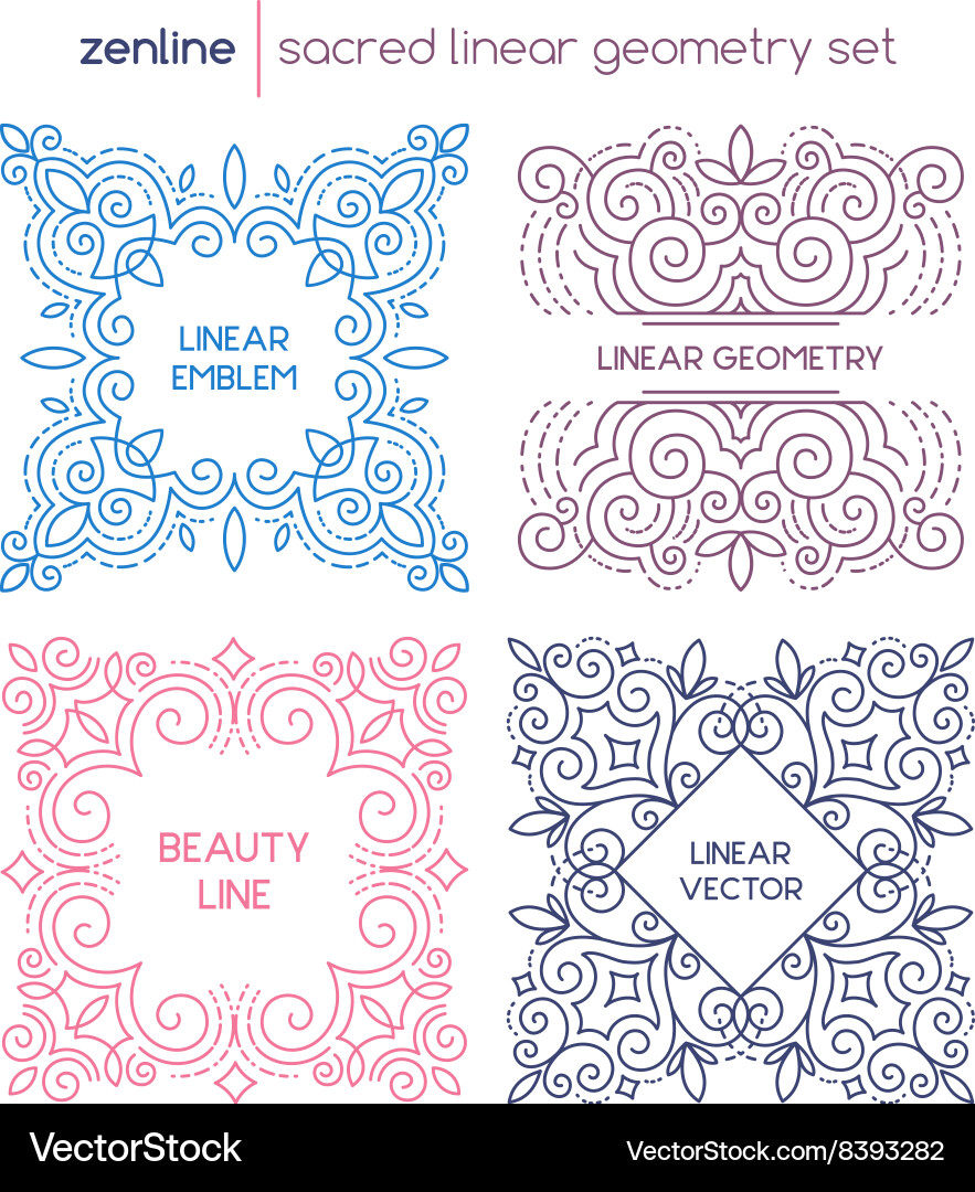 Linear abstract emblems vector image