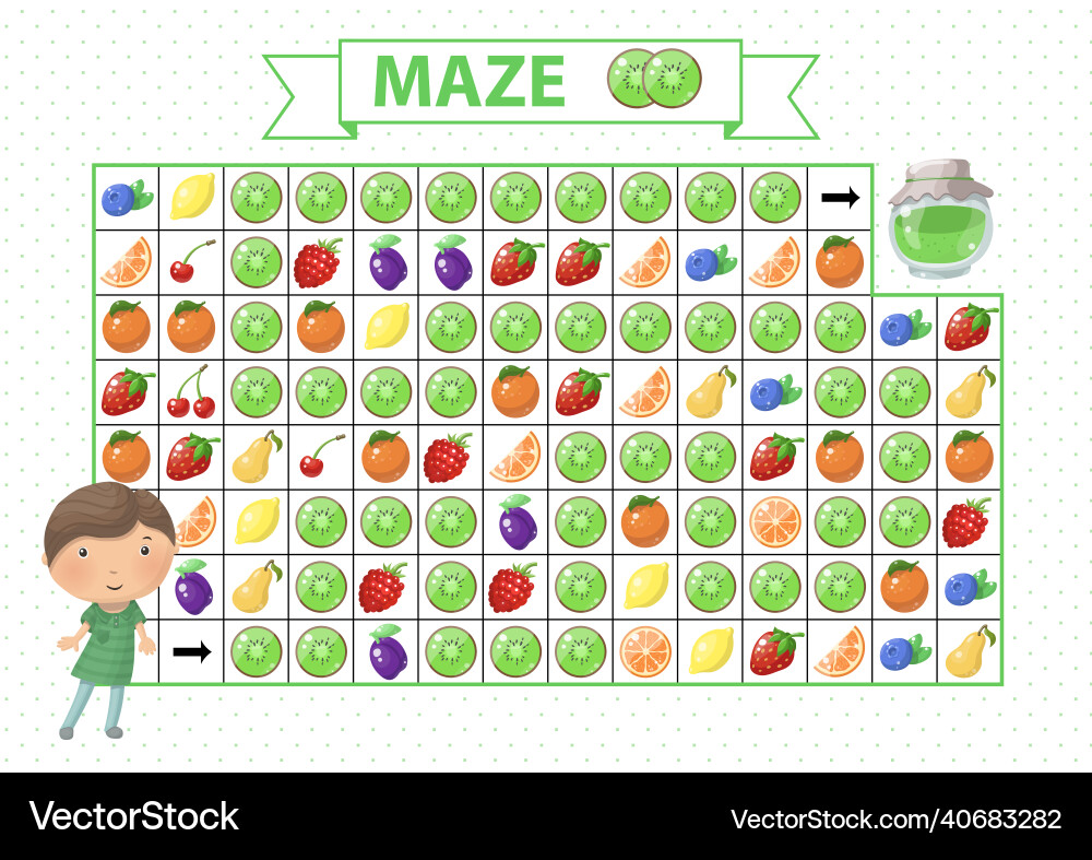 Maze game for children find the correct path Vector Image