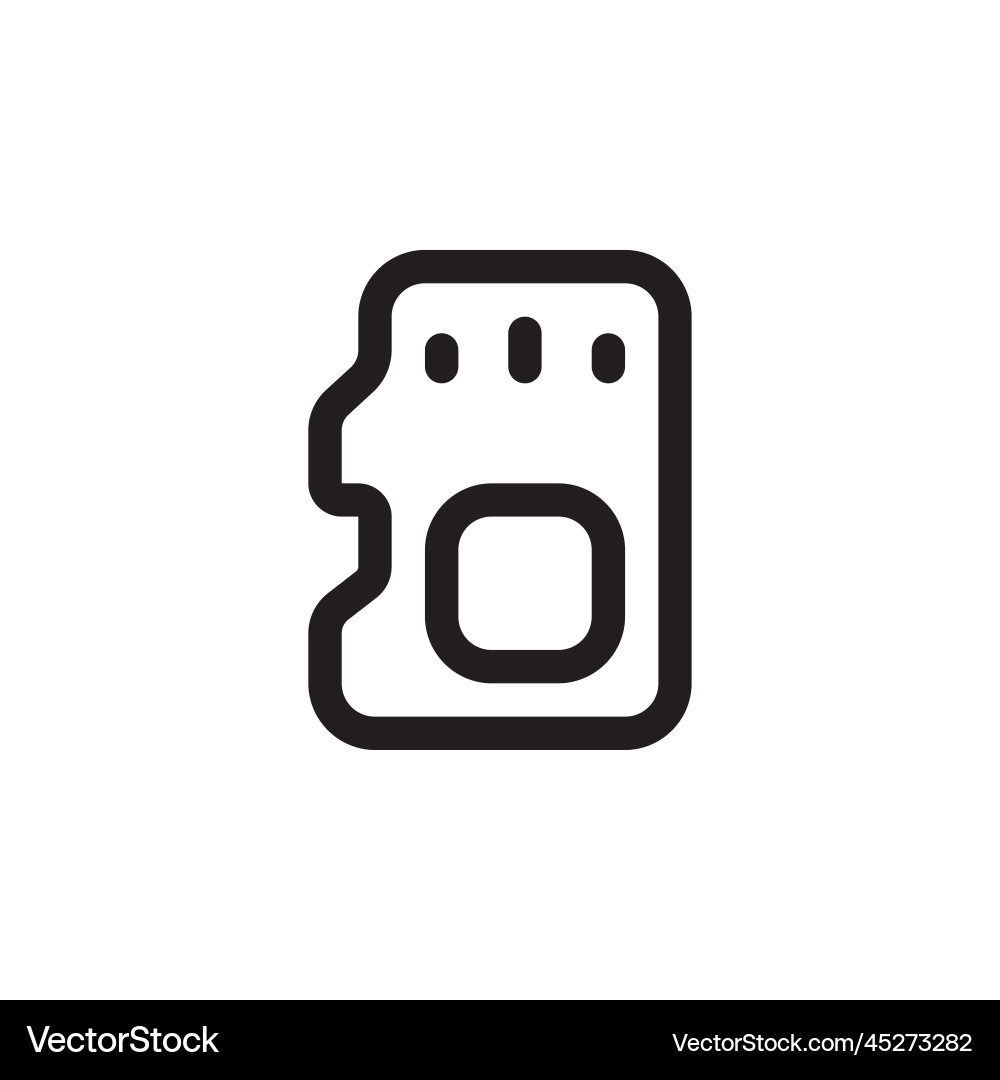 Memory card icon computer component outline Memory card icon computer component outline vector image