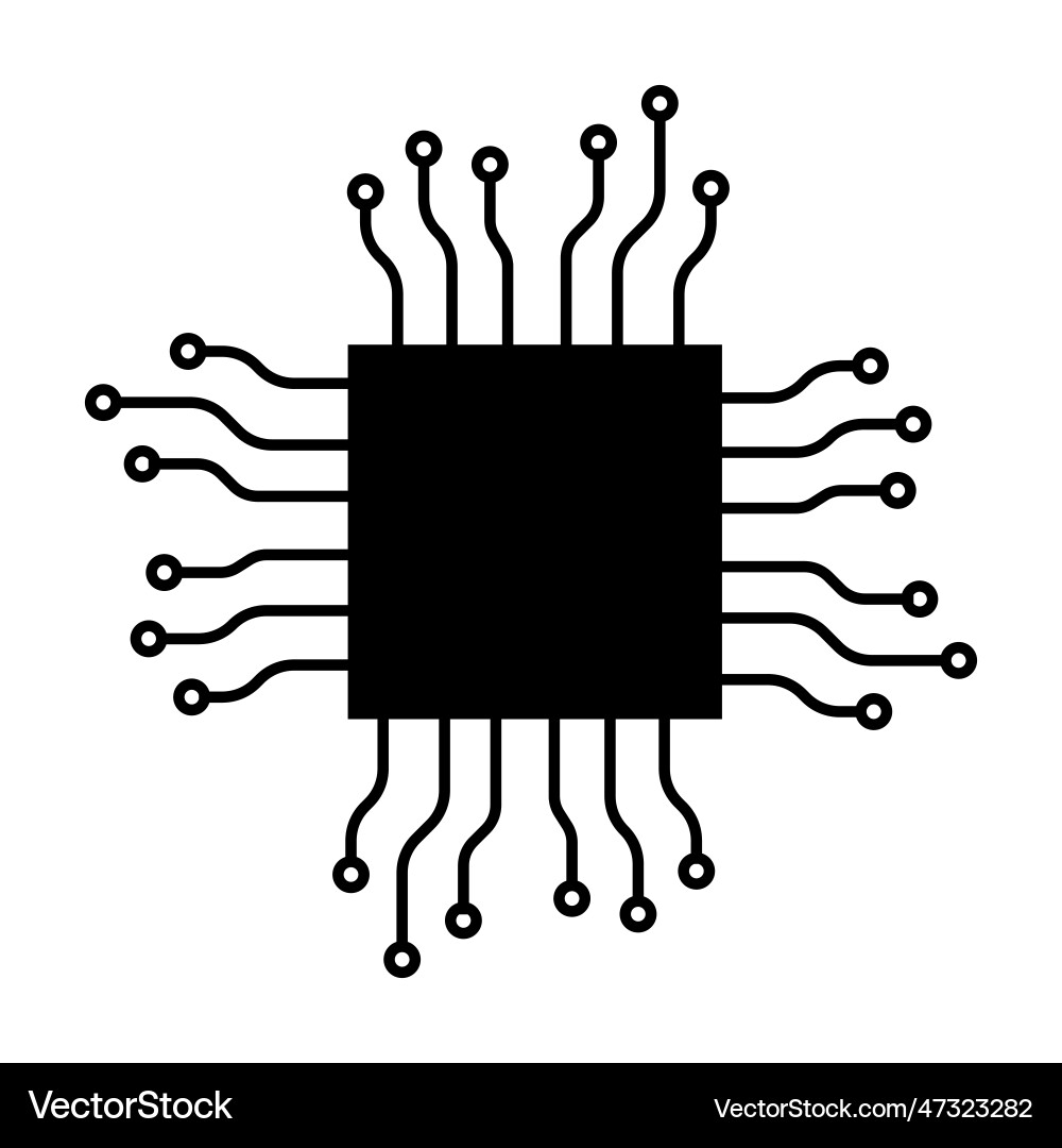 Microchip board openai and chatgpt chip vector image