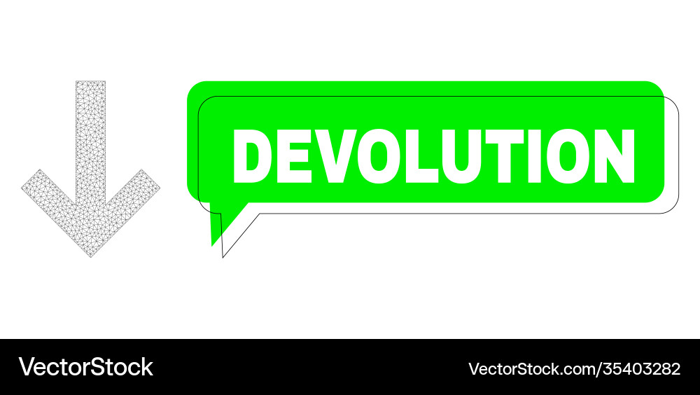 Misplaced devolution green message frame and mesh vector image