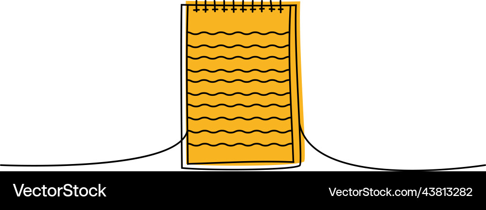 Notebook one line colored continuous drawing Notebook one line colored continuous drawing vector image