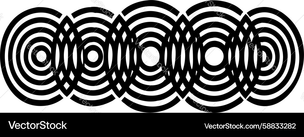 Repeating concentric circles abstract border Vector Image