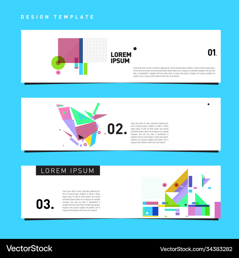 Set abstract banner web design template retro vector image