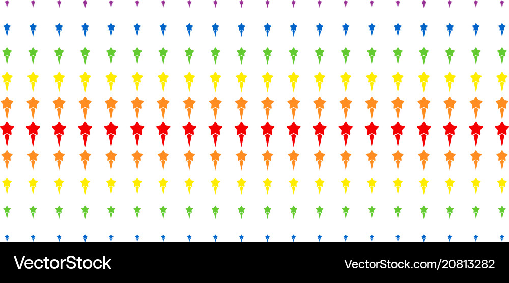 Starting star shape halftone spectrum pattern Vector Image