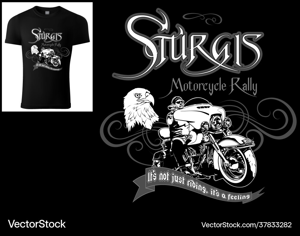 Sturgis Motorcycle Rally T-Shirt Vector Image