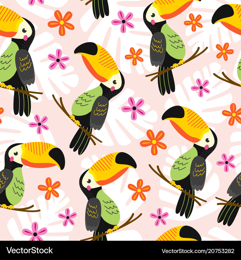 Tropical Toucan Pattern vector image