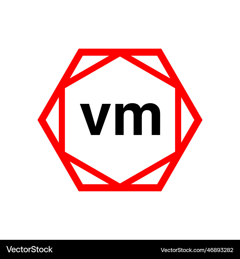 Vm company name initial letters icon monogram Vector Image