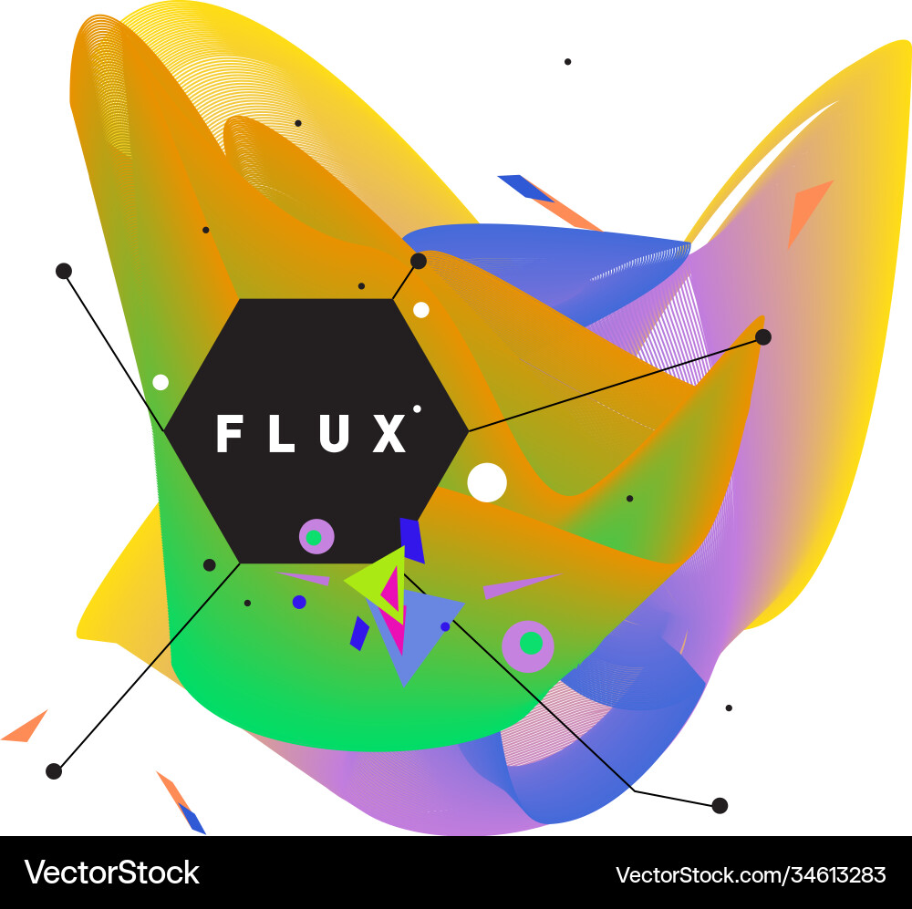 3d colorful wave background dynamic flux effect 3d colorful wave background dynamic flux effect Vector Image