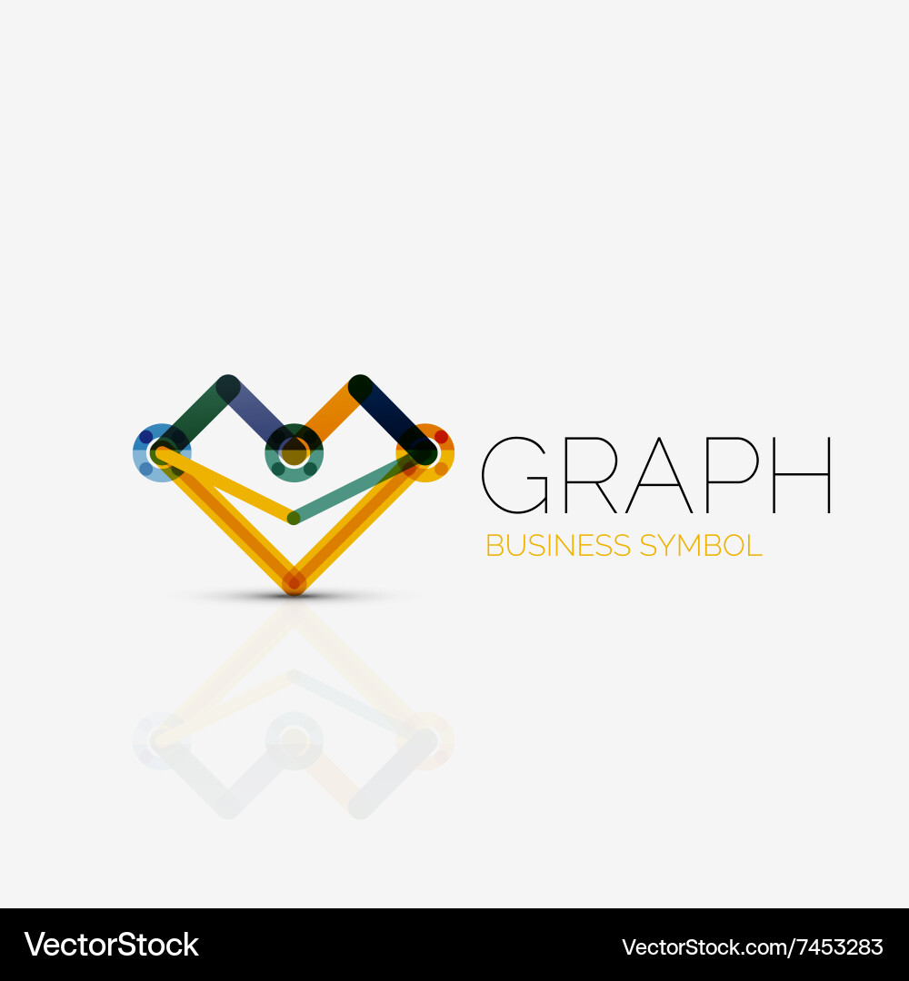 Abstract logo idea linear chart or graph Vector Image