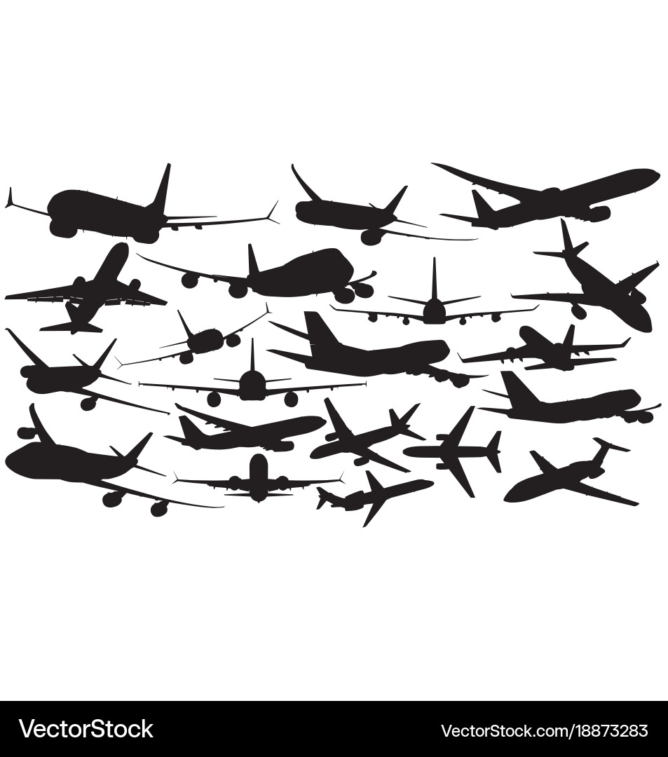 Airplane Silhouettes vector image