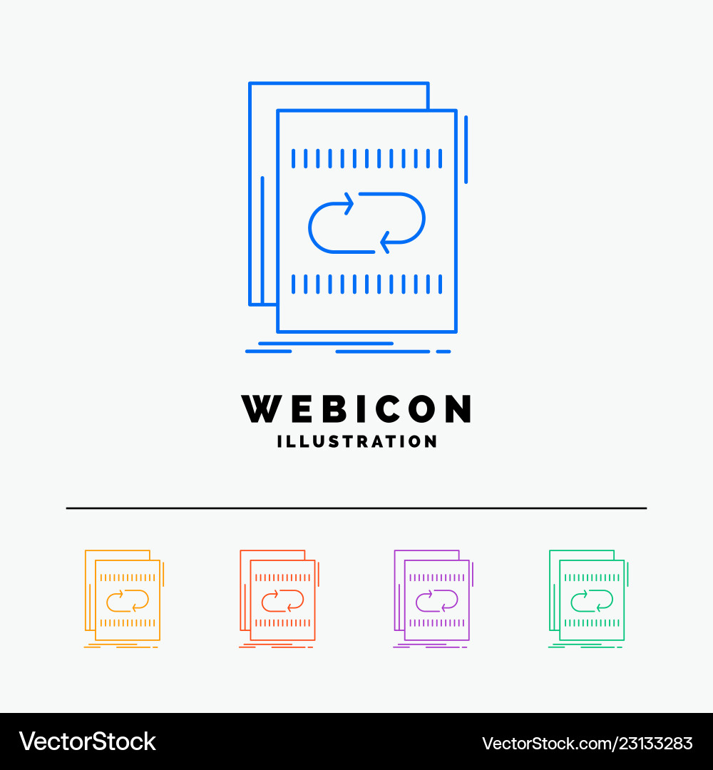 Audio file loop mix sound 5 color line web icon Audio file loop mix sound 5 color line web icon vector image