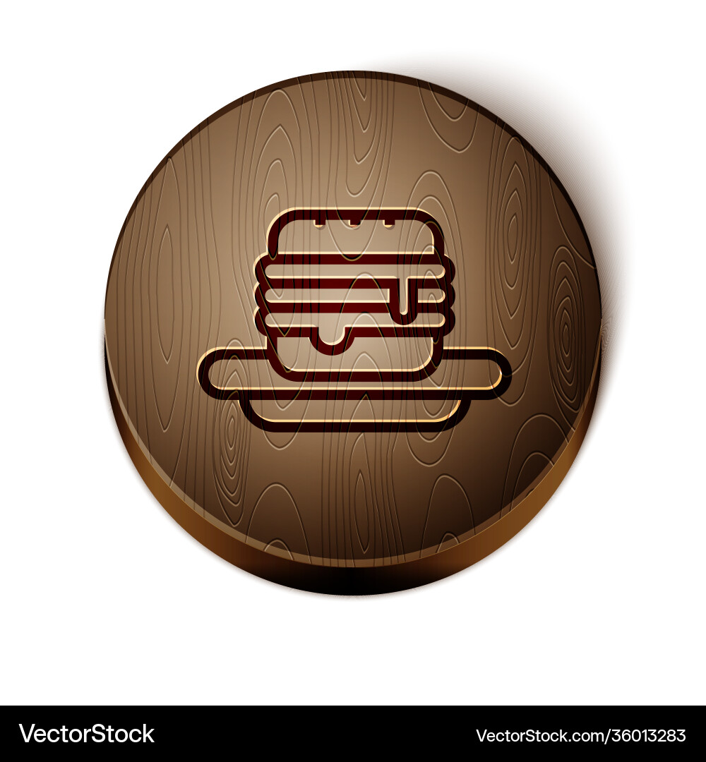 Brown line junk food icon isolated on white Brown line junk food icon isolated on white vector image