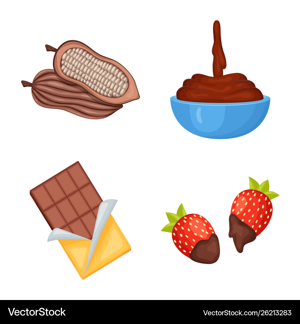 Cocoa and beans sign set Cocoa and beans sign set Vector Image