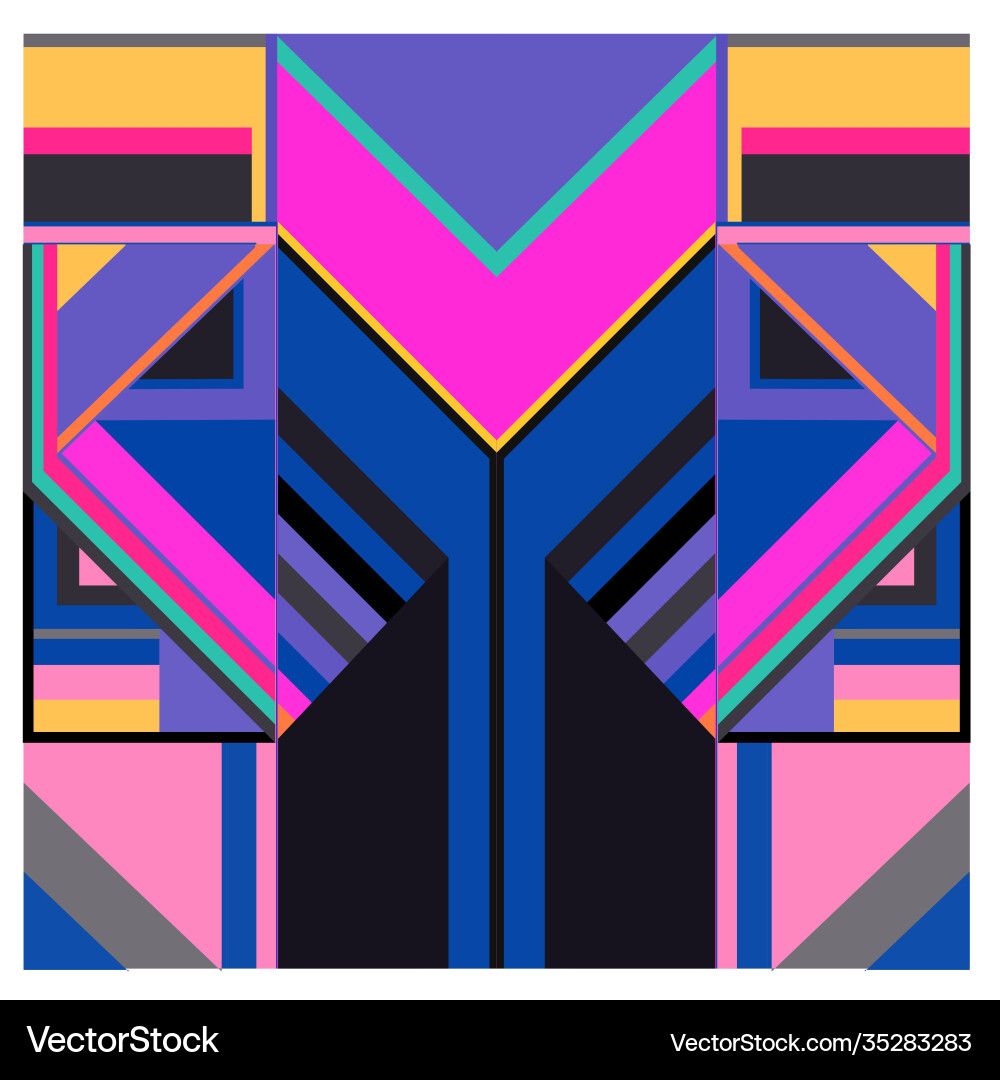 Colorful geometric and curve background pattern vector image